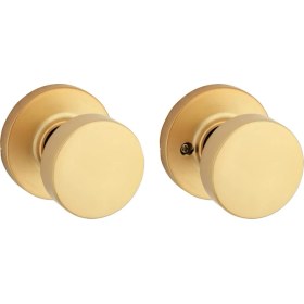 Resim Ecovibe Pismo Iç Kapı Kolu, Kapı Kolu, Dolap ve Koridor Kapıları Için, Kilitlenmeyen Kapı Kolu, Saten Pirinç, Yuvarlak, Mikroban Korumalı 
