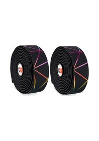 Resim Teltree Yol Bisikleti Tutma Kolu Bandı - Su Geçirmez, Kaymaz Pu Malzeme, Renkli Çizgili Çift Çok Renkli 