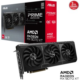 Resim Binbir Göz Bilgisayar Asus PRIME-RX9070XT-O16G Amd Radeon RX9070XT 16GB Gddr6 256BIT Oc 1xhdmı 3xdp Ekran Kartı 