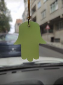 Resim Bahat Fatma Ana Eli Karanlıkta Parlayan Fosforlu Dikiz Aynası Asma Süsü İslami Aksesuar 