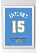 Resim Carmelo Anthony Forma Çerçeveli Tablo - Nba Denver Nuggets Jersey 