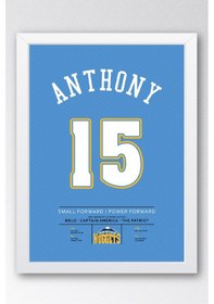 Resim Carmelo Anthony Forma Çerçeveli Tablo - Nba Denver Nuggets Jersey 