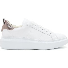 Resim Derimod Kadın Beyaz Bağcıklı Deri Sneaker 25SFD370118 