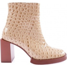 Resim Dgn 1555 Yuvarlak Burun Topuklu Kadin Bot 1555-2174-R2440 Bej 