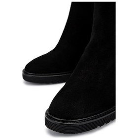 Resim Tamer Tanca Kadın Hakiki Deri Siyah Süet Casual Bot 33 415 Bn Bot Sk24-25 Sıyah Suet Siyah Süet 