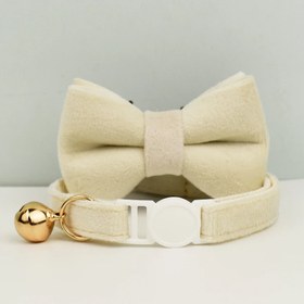 Resim Cat collar Safety Bell cat collar 92726 - BEIGE Leash + Bow Tie / L 