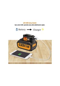 Resim Cat Da18099 18V 2A Çift Çıkışlı Usb Port + Led Fener Akü Dahil Değildir 