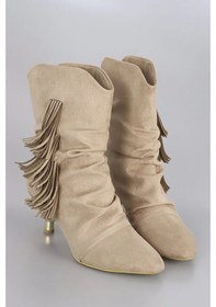 Resim Kindep Agnes Kenar Püskül Detaylı Günlük Kadın Bot Bej Bej 