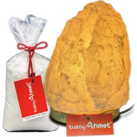 Resim Tuzcu Ahmet Beyaz Tuzdan Yapılmış 5-6 kg Çankırı Tuz Lamba Kaya Tuzu Hediyeli 