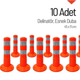 Resim İleri Trafik 10'lu Delinatör Seti 45 x 11 cm, Esnek Duba 