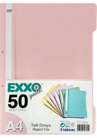 Resim Exxo Pastel Telli Dosya 50'li Paket Şeftali 