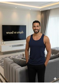 Resim Lüx Wood 3 Adet Erkek Lüx Pamuk Penye Atlet Premium Rahat Lüx Erşah Lacivert 