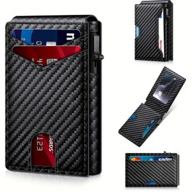 Resim 1 adet E-Z Cüzdan - Erkekler için şık RFID-Engelleme Pop-Up Kart Tutucu, Hızlı Erişim, Güvenli Tasarım, Alüminyum Alaşım, Siyah, İş Tarzı, Hızlı Erişim Cüzdanı | Şık Cüzdan Tasarımı | Dayanıklı Cüzdan, RFID Cüzdan 