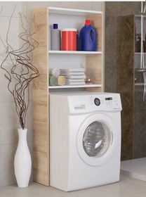 Resim %100 Mdf Çamaşır Ve Kurutma Makinesi Dolabı, Beyaz Açık Raflı Çamaşır Makinesi Üstü Düzenleyicisi Sonoma-beyaz Sonoma - Beyaz 