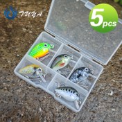 Resim 5 Adet Yem, Mikroskobik Minnow Balık Yemi Mini Rocker Tombul Sınır Ötesi Set Olta Takımı 