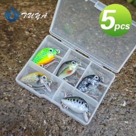 Resim 5 Adet Yem, Mikroskobik Minnow Balık Yemi Mini Rocker Tombul Sınır Ötesi Set Olta Takımı 