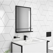 Resim MERZANA Modern Banyo Aynası, Raflı Ayna 