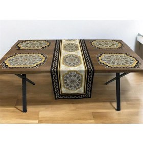 Resim Geometrik Desenli Ramazan Runner Örtüsü Ve Amerikan Servis 40 X 140 - 4 Adet Renkli 