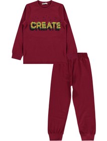 Resim Civil Boys Create Baskılı 6-9 Yaş Pijama Takımı - Bordo - Bordo / 9-10 Yaş 