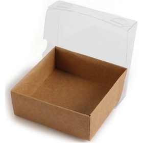 Resim Asetat Kapaklı Demonte Kare Kutu 8X8X3 50'Li-Asetat Kapaklı Demonte Kare Ku 