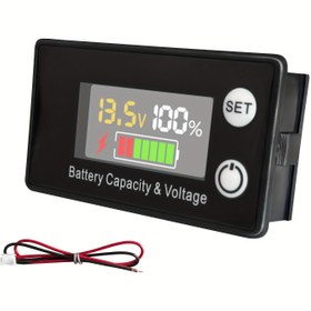 Resim Digital Pil Kapasite Test Cihazı, Voltaj ve Şarj Seviye Göstergesi, LCD Ekran, 12V/24V/48V Uyumlu, Sabit Güç Modu ile, Karavan ve Tekne Akü İzleme Panosu için 