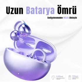 Resim Vioara Klipsli Kablosuz Kulaklık - Açık Tasarım, Bluetooth 5.4, ENC Gürültü Engelleme 