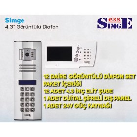 Resim 12 Daire Simge Görüntülü Diafon Set 