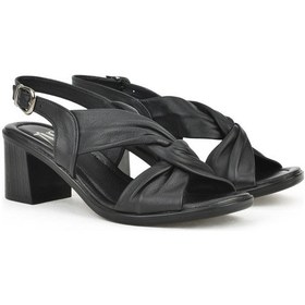 Resim Ziya, Kadın Hakiki Deri Topuklu Sandalet 1411020z2213 Siyah 1411020z2213 000 Siyah 