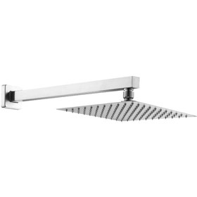 Resim Fause Ankastre Duş Başlığı Borulu Kare Slim Metal 20x20 Cm 