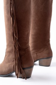 Resim SEEM & BE Püskül Detaylı Western Kadın Kovboy Kahverengi Çekme Çizme 