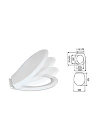 Resim Elitra Silver Plus Amortisörlü Frenli Yavaş Kapanan Klozet Kapağı Amortisörlü Kapak Beyaz 