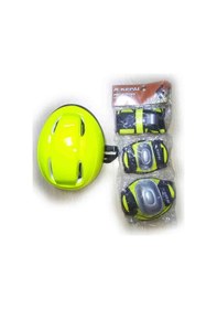Resim Sarı Kask Dizlik Dirseklik Eldiven Koruyucu Set Sarı 