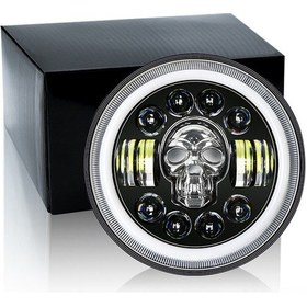 Resim Symbee 7 Inç Kafatası Tasarımlı Rgb Motosiklet Farı, Ip67 Su Geçirmez, Çoklu Işık Modlu 12-80v Off-road Araçlar İçin 