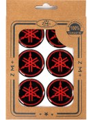 Resim YAMAHA Koruma Takozu Damla Etiket Sticker Ø39 mm SİYAH-KIRMIZI 