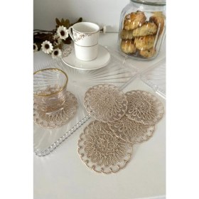 Resim Emtory Home Model Havana | 6 Adet Fincan Yanı Sunum Peçetesi - Cappuccino Kokteyl Peçetesi 