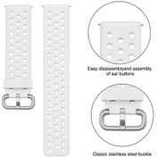 Resim Gaojunshop01 Beyaz Fitbit Versa 2 Versa Lite Spor Nefes Alabilir Silikon Bileklik L 