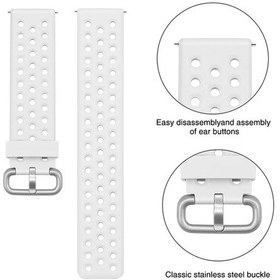Resim Gaojunshop01 Beyaz Fitbit Versa 2 Versa Lite Spor Nefes Alabilir Silikon Bileklik L 