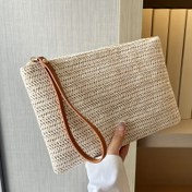 Resim Bohem Bükümlü Saplı Çanta, Kadınlar için Çıktılı Çanta, Polyester Astarlı, Plastik Örgü Bel Çantası Telefon, Madeni Para, Anahtar Depolama için 