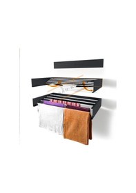 Resim Kurutmalık Çamaşır Askısı - Duvara Monte Çamaşırlık - Patentli Tasarım Antrasit-70cm Antrasit 