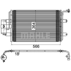 Resim BEHR MAHLE AC180000S (8FC351036-384) Klima Radyatoru (Vw Golf 98-06 Audi A3 97-03 Seat Leon 00-06 Skoda Octavia 97-00) 8FC351036384 (WE896692) 