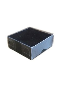 Resim Tahtakaletoptanci Asetat Kapaklı Karton Kutu 6X6X2.5 Cm (50 Adet) Siyah 