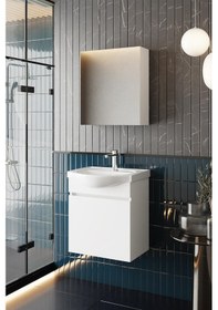 Resim Karen Banyo Fulya 50 Cm Mdf Lavabolu Aynalı Banyo Dolabı Seti Seramik Lavabo Dahil Beyaz Mdf Beyaz 