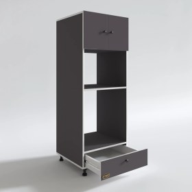 Resim Kenzlife fırın dolabı kamile gri 162*60*56 mutfak çekmeceli ayaklı banyo kiler ofis 