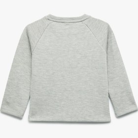 Resim Erkek Bebek Pamuklu Düğmeli Uzun Reglan Kollu Bisiklet Yaka Sweatshirt 