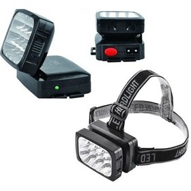 Resim 12 Ledli Şarjlı Kafa Lambası Power Ledli Kafa Feneri Tepe Lambası Altın - Siyah 