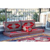 Resim BAKIRÖZÜ HOME 1.kalite Şark Köşesi Takımı Yahyalı Kırmızı Modeli Sünger Dahil (4 Parça) 