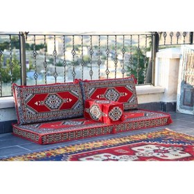 Resim BAKIRÖZÜ HOME 1.kalite Şark Köşesi Takımı Yahyalı Kırmızı Modeli Sünger Dahil (4 Parça) 