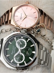 Resim Ferrucci Çelik Kordon Gümüş Rose Renk Sevgili Çift Kol Saatleri Bileklik 