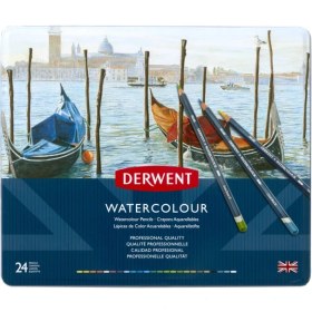 Resim Derwent Watercolour Pencil Suluboya Kalem Seti 24'lü Teneke Kutu 