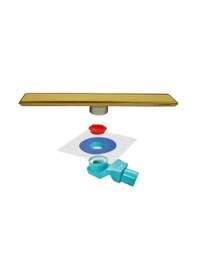 Resim Sukar Line 6 Gold Plain 60 cm Izgaralı Duş Kanalı 1156-1036000-71 